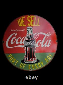 Panneau en émail Porcelaine Coca-Cola 30x30 pouces double face