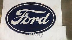 Panneau en émail Porcelaine Ford 36x24 pouces Double Face