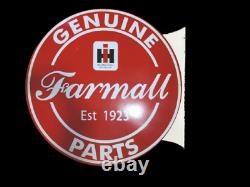 Panneau en émail Porcelian Farmall de 30 pouces double face avec flasque