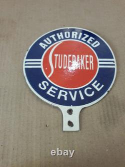 Panneau en émail Studebaker en porcelaine Taille 6x6 pouces double face