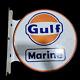Panneau En émail De Gulf En Porcelaine 18x18 Pouces Double Face Avec Flèche