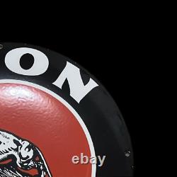 Panneau en émail de lion en porcelaine, essence, 30x30 pouces, double face