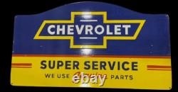 Panneau en émail de porcelaine Chevrolet 36x20 pouces double face