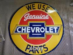 Panneau en émail de porcelaine Chevrolet 36x36 pouces double face