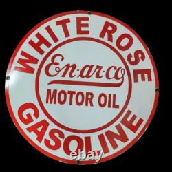 Panneau en émail de porcelaine Rose blanche 30x30 pouces double face