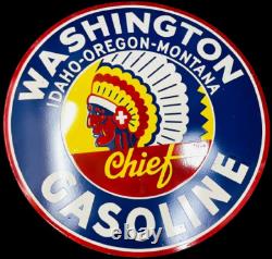 Panneau en émail de porcelaine Washington Gasoline Taille 30x30 pouces double face