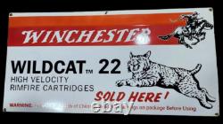Panneau en émail de porcelaine Winchester 42x20 pouces double face