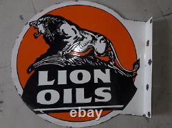 Panneau en émail double face avec flange de Lion en porcelaine de 18x18 pouces