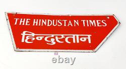 Panneau en émail double face de publicité du Hindustan Times de collection, découpé au laser EB227