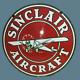 Panneau En émail En Métal Porcelain Sinclair Aircraft Taille 30 X 30 Pouces Double Face