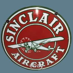 Panneau en émail en métal Porcelain Sinclair Aircraft Taille 30 x 30 pouces double face