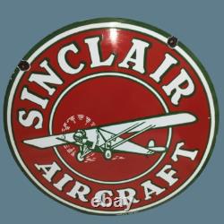 Panneau en émail en métal Porcelain Sinclair Aircraft Taille 30 x 30 pouces double face