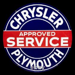 Panneau en émail en porcelaine Chrysler Plymouth 30x30 pouces double face