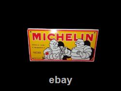 Panneau en émail en porcelaine Michelin 36x18 pouces double face