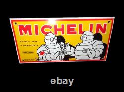 Panneau en émail en porcelaine Michelin 36x18 pouces double face