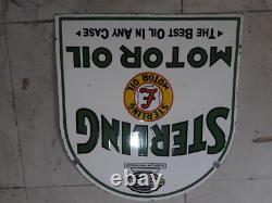 Panneau en émail en porcelaine stérling 22x24 pouces double face