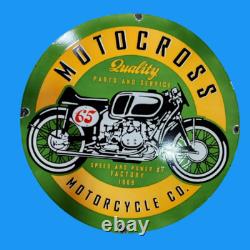 Panneau en émail motocross en porcelaine taille 30x30 pouces double face