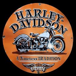 Panneau en émail porcelaine Harley Davidson 30x30 pouces double face