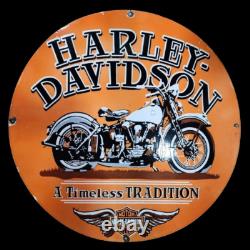 Panneau en émail porcelaine Harley Davidson 30x30 pouces double face