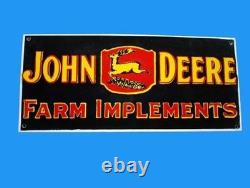 Panneau en émail porcelaine John Deere Taille 42x20 pouces double face