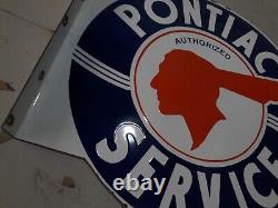 Panneau en émail porcelaine Pontiac 24x24 pouces double face avec rebord