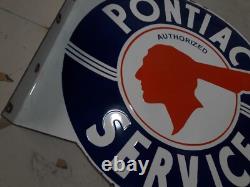 Panneau en émail porcelaine Pontiac 24x24 pouces double face avec rebord