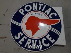 Panneau en émail porcelaine Pontiac 24x24 pouces double face avec rebord