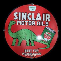 Panneau en émail porcelaine Sinclair Motor Oil 30x30 pouces double face