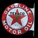 Panneau En émail Porcelaine Texaco Gasoline 18x20 Pouces Double Face Avec Rebord