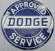 Panneau En émail Porcelaine Approuvé Par Dodge, 30 Pouces, Double Face