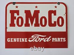 Panneau en émail porcelaine double face Vintage Ford Fomoco (18 x 13½)