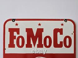 Panneau en émail porcelaine double face Vintage Ford Fomoco (18 x 13½)