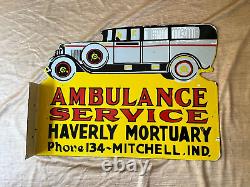 Panneau en émail pour le service d'ambulance en porcelaine taille 24x18 pouces recto verso