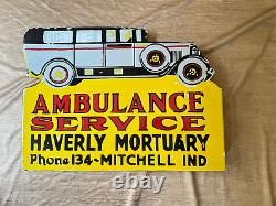 Panneau en émail pour le service d'ambulance en porcelaine taille 24x18 pouces recto verso