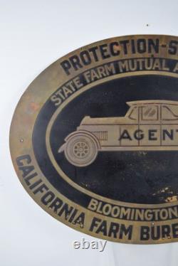 Panneau en laiton double face de l'assurance automobile State Farm Mutual