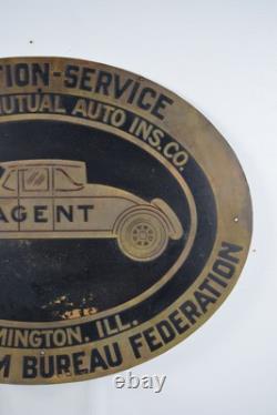 Panneau en laiton double face de l'assurance automobile State Farm Mutual