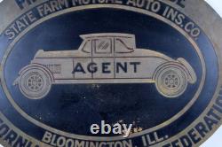Panneau en laiton double face de l'assurance automobile State Farm Mutual