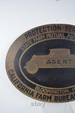 Panneau en laiton double face de l'assurance automobile State Farm Mutual