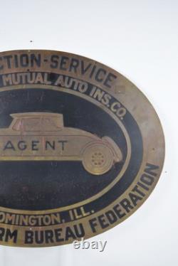 Panneau en laiton double face de l'assurance automobile State Farm Mutual