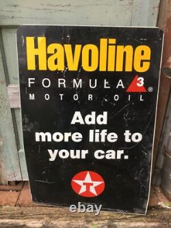 Panneau en métal Havoline Motor Oil Texaco vintage 24in x 36in double face station-service
