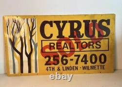 Panneau en métal double face Chicago Banlieue Cyrus Realty Agent immobilier Panneau Vendu Graphiques