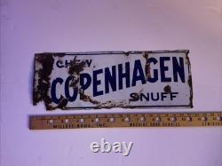 Panneau en métal double face en porcelaine vintage de Copenhagen Snuff