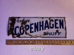 Panneau en métal double face en porcelaine vintage de Copenhagen Snuff