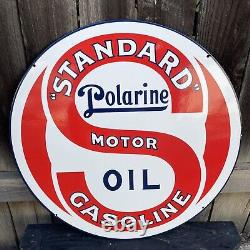 Panneau en métal émaillé double face Standard Motor Oil grand et lourd (24 Dia)