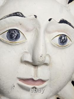 Panneau en métal vintage/antique double face avec soleil à visage, psychique, occulte, allemand