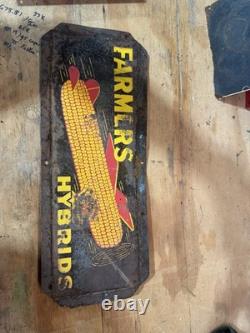 Panneau en métal vintage double face Farmers Pride 7x18