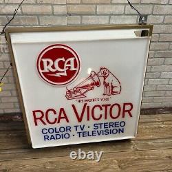 Panneau en plastique double face de radio-télévision Vintage RCA Victor