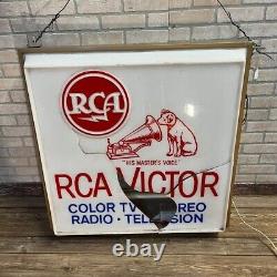 Panneau en plastique double face de radio-télévision Vintage RCA Victor