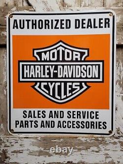 Panneau en porcelaine Harley Davidson Vintage 1958, 27 pouces, double face, grande enseigne de moto à essence.