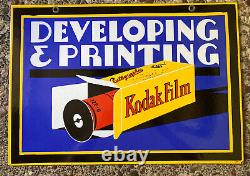 Panneau en porcelaine Kodak Développement et impression de film recto verso en métal suspendu
